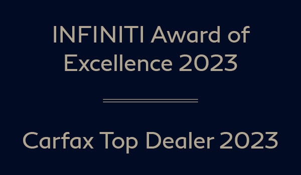 INFINITI Award of Excellence 2023 and Carfax Top Dealer 2023